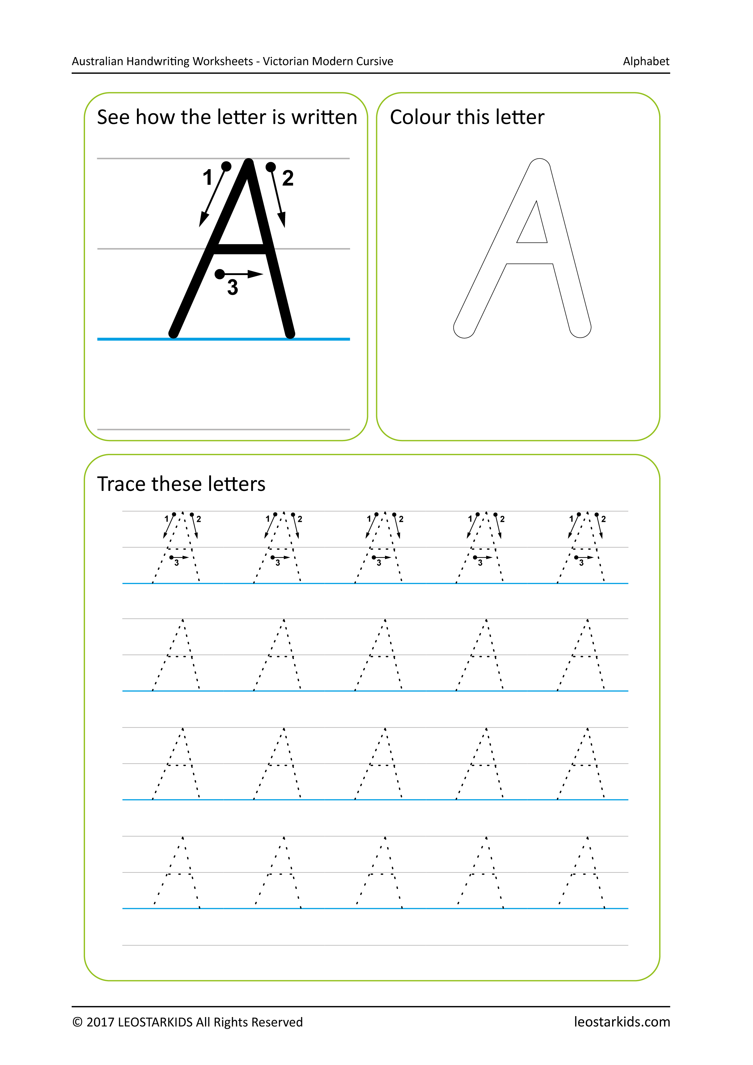 Victorian Modern Cursive Alphabet Chart