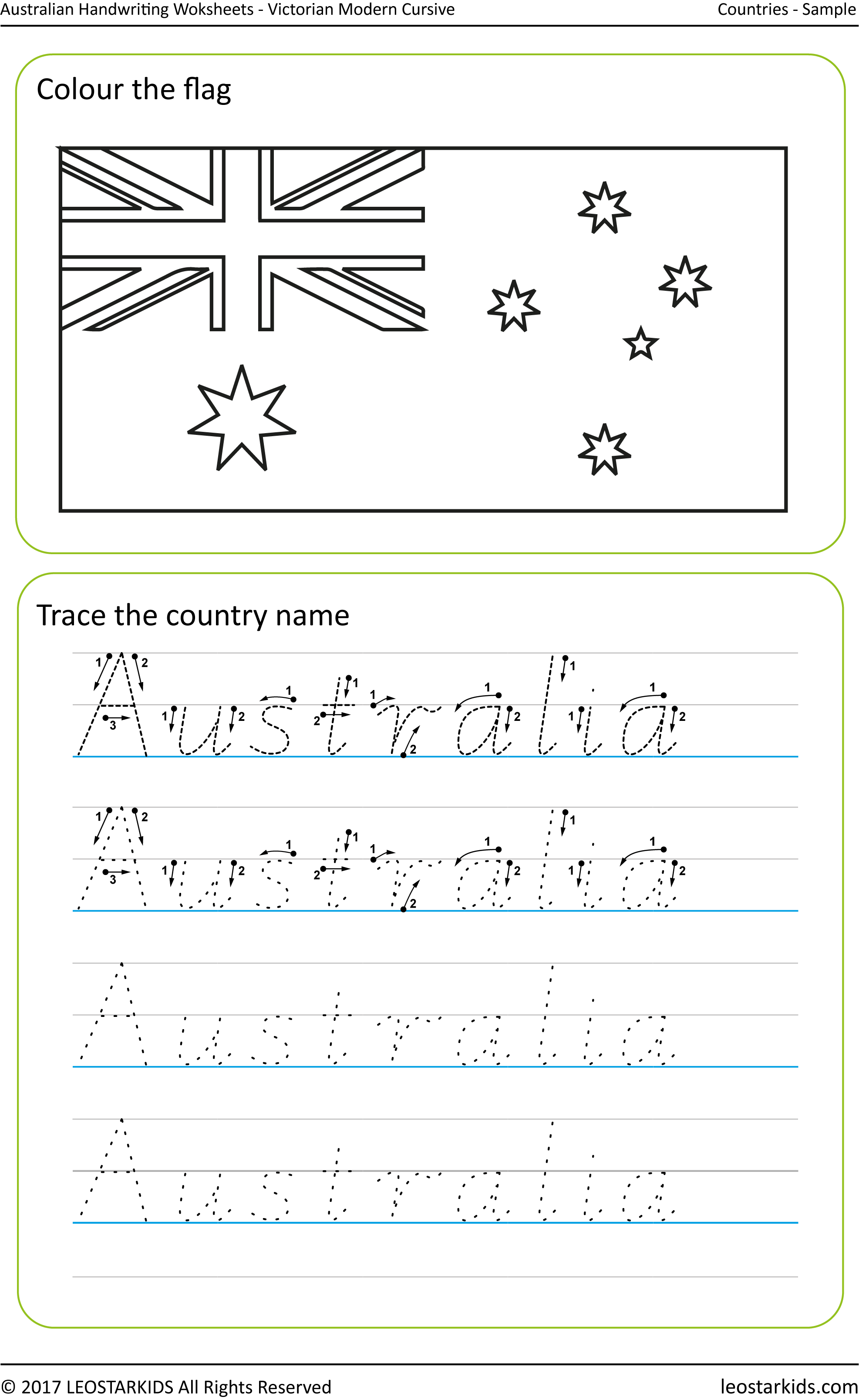 australian handwriting worksheets victorian modern cursive country