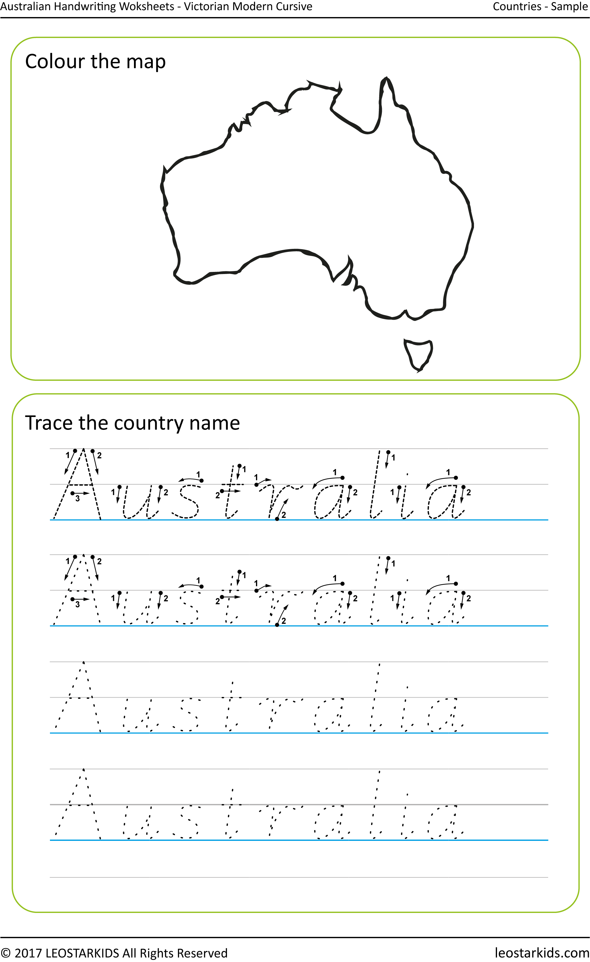 handwriting victorian worksheet Worksheets â€“ Australian Handwriting Modern Victorian