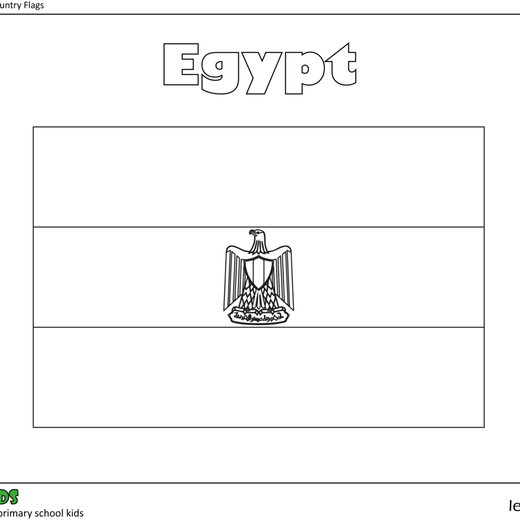 Colouring In -Egypt-flag - LEOSTARKIDS