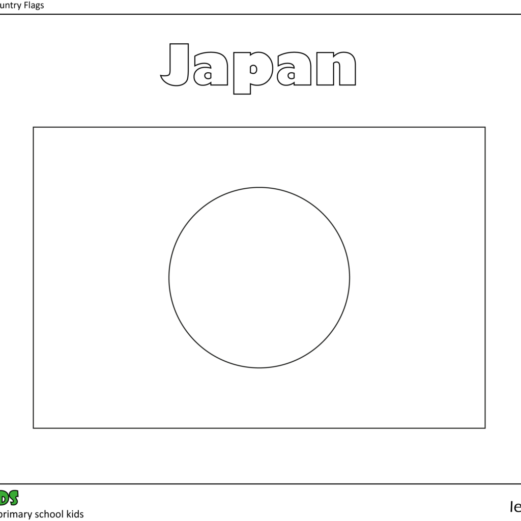 Colouring In -Japan-flag - LEOSTARKIDS