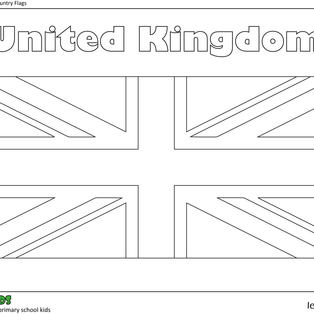 Colouring In -United Kingdom-flag - LEOSTARKIDS