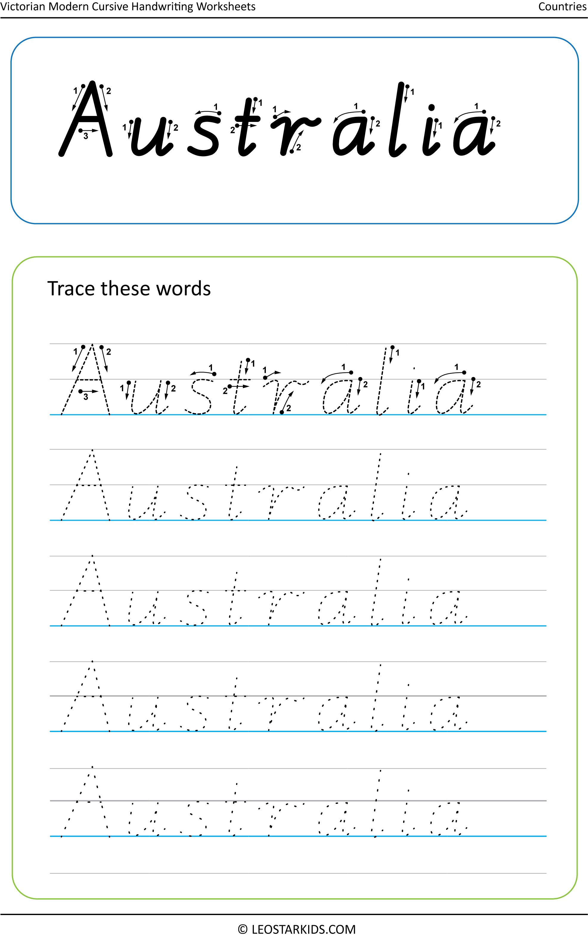 australian handwriting worksheets victorian modern cursive